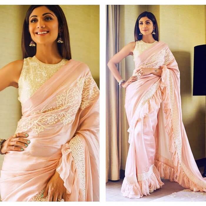 Shilpa-Shetty-Ruffle-saree