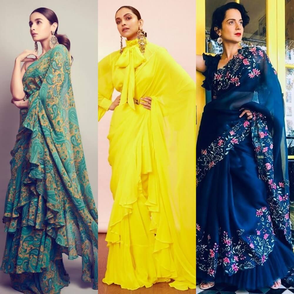 Our Bollywood Divas’ New Fad: It Is Ruffled Sarees That Is The Trend